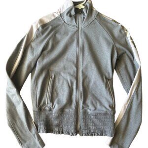 Bebe Sport BBSP Women's Gray & Pink Scrunch Bottom Full Zip Jacket - Size XS